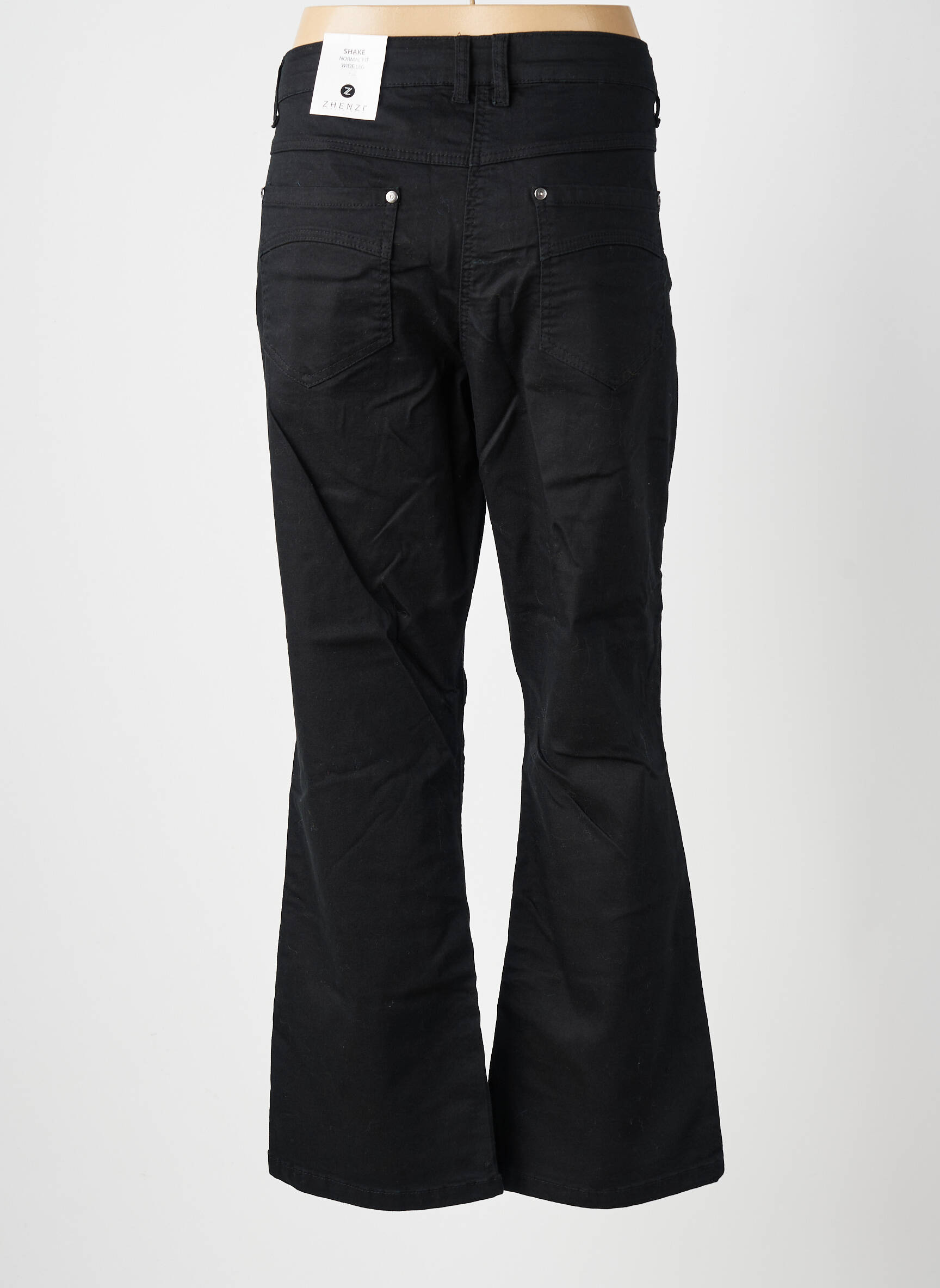 Jeans bootcut taille normale taille normale noir ZHENZI femme