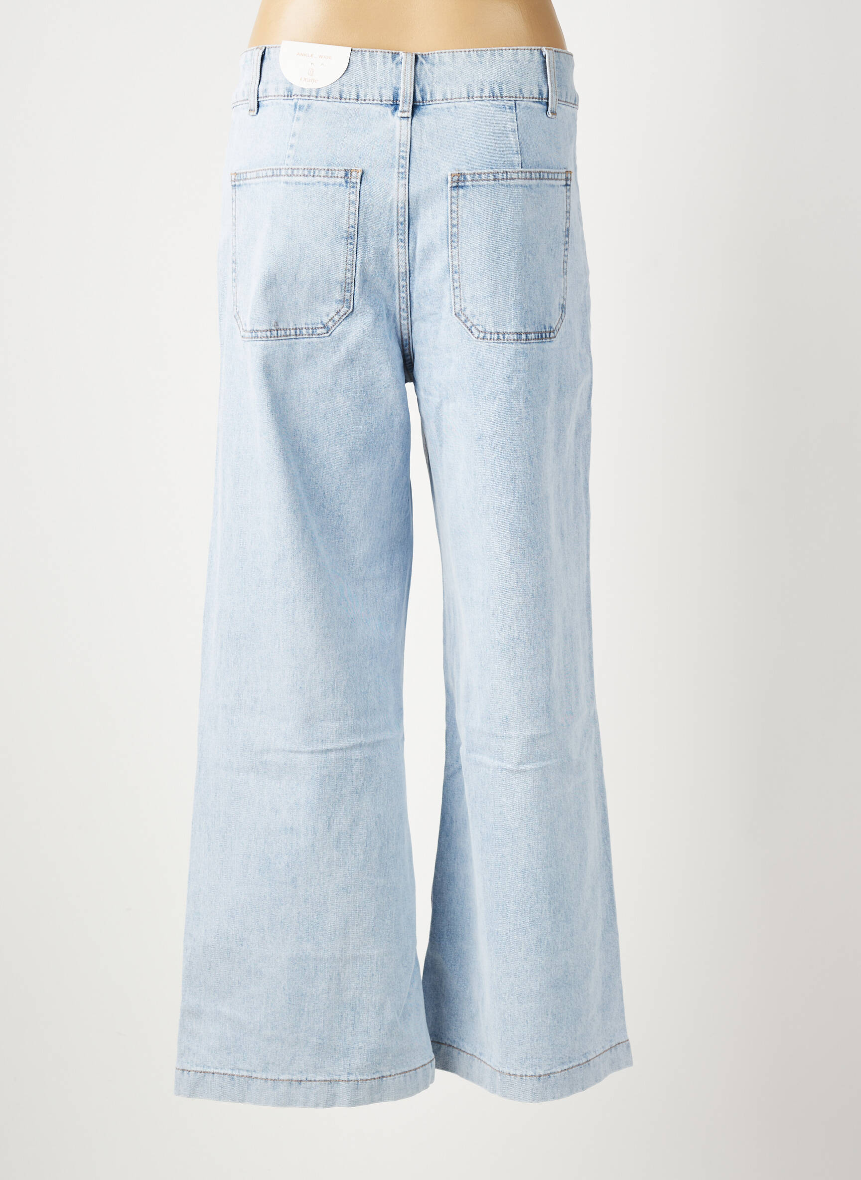 Jeans coupe large stretch taille haute bleu ORAIJE femme