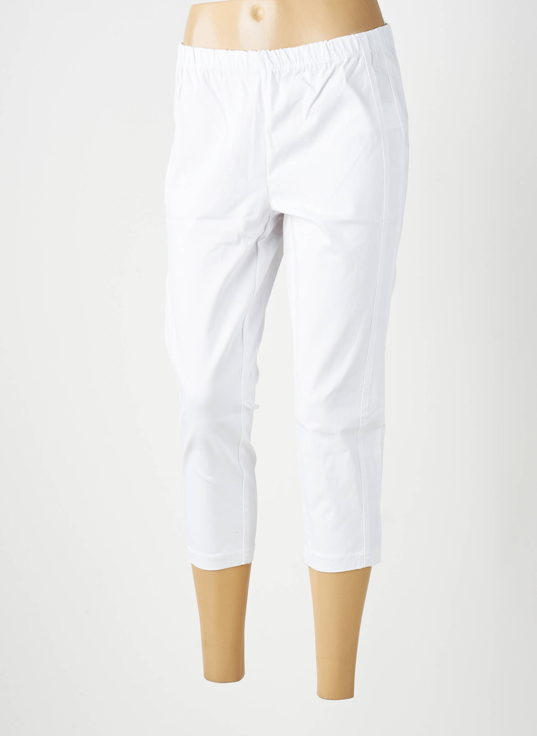 Pantacourt stretch taille normale blanc ZHENZI femme