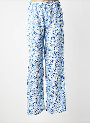 Pantalon large tissage crêpe taille normale bleu TIFFOSI femme