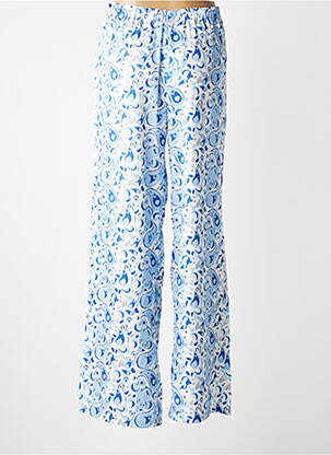 Pantalon large tissage crêpe taille normale bleu TIFFOSI femme