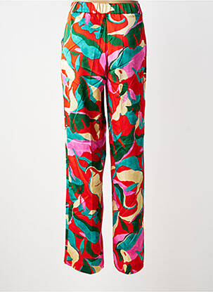 Pantalon droit taille à pinces taille normale rouge MORGAN femme