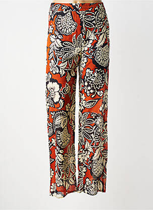 Pantalon droit tissage popeline orange C'EST BEAU LA VIE femme