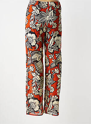 Pantalon droit tissage popeline orange C'EST BEAU LA VIE femme