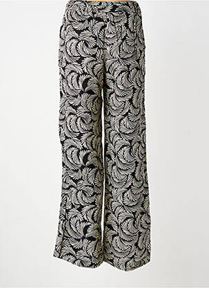 Pantalon large tissage crêpe taille normale noir KAFFE femme