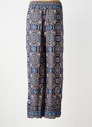 Pantalon droit tissage popeline taille normale bleu MOLLY BRACKEN femme