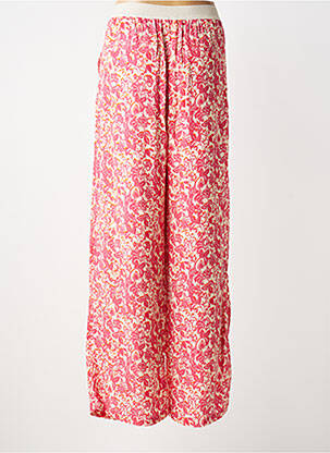 Pantalon large tissage crêpe taille normale rose JULIE GUERLANDE femme