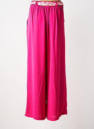 Pantalon large tissage crêpe taille normale rose MILY femme