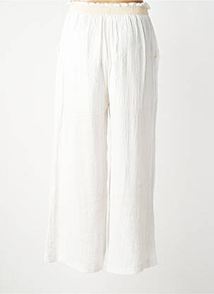 Pantalon large tissage crêpe taille normale blanc KILKY femme