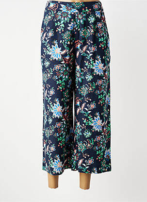 Pantalon 7/8 taille à pinces taille normale bleu LILY & ME femme