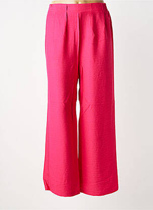Pantalon large tissage crêpe taille normale rose C'EST BEAU LA VIE femme
