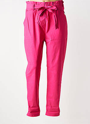 Pantalon slim taille haute taille haute rose MILY femme