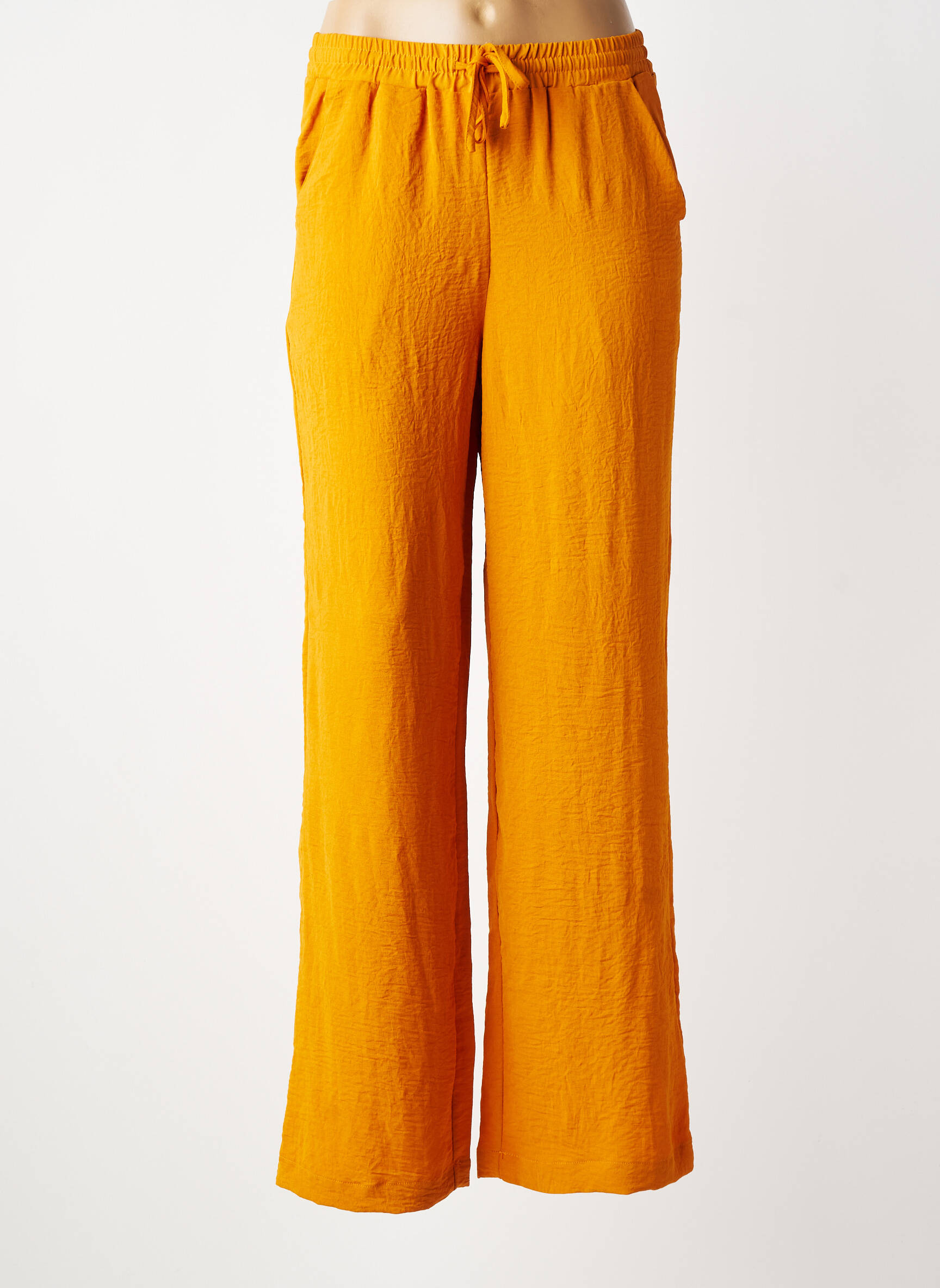 Pantalon large tissage crêpe taille normale orange TIFFOSI femme