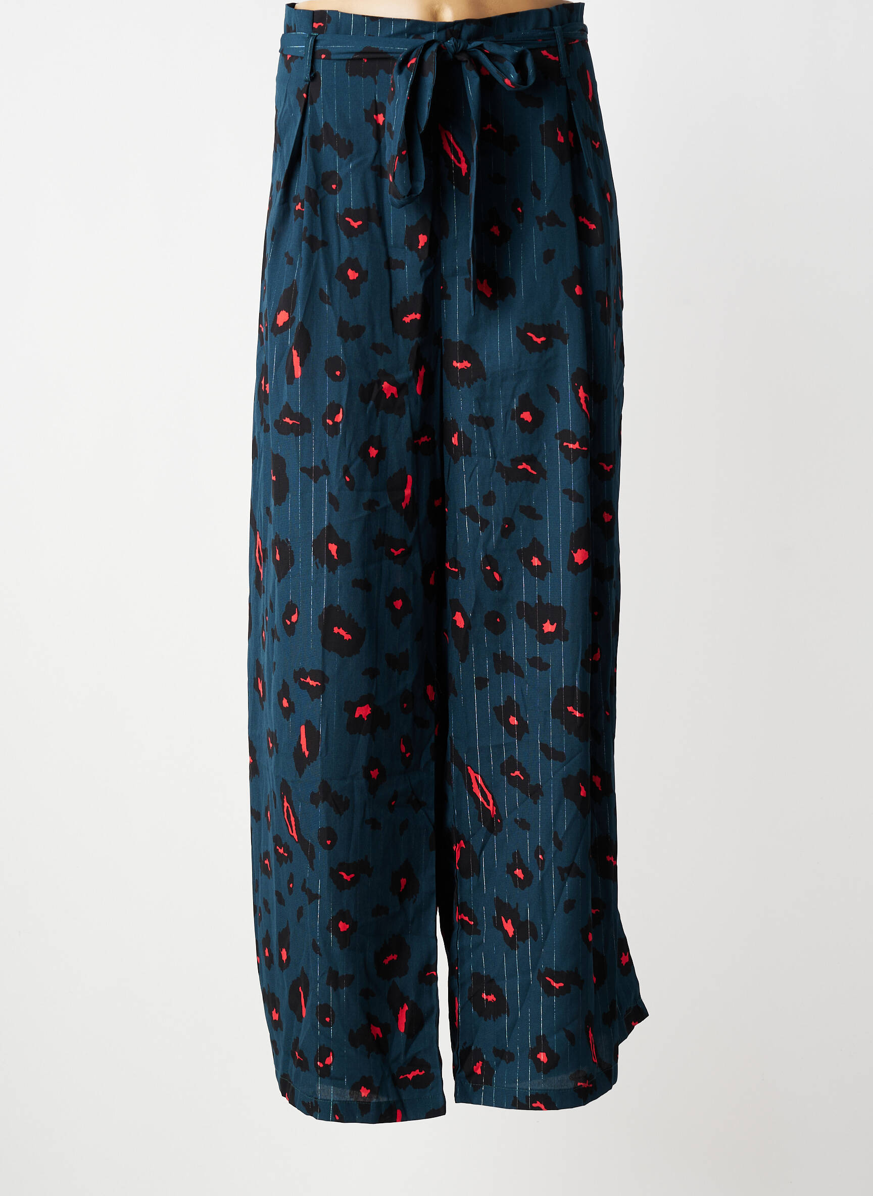 Pantalon large coupe fluide taille normale bleu MAELLE femme
