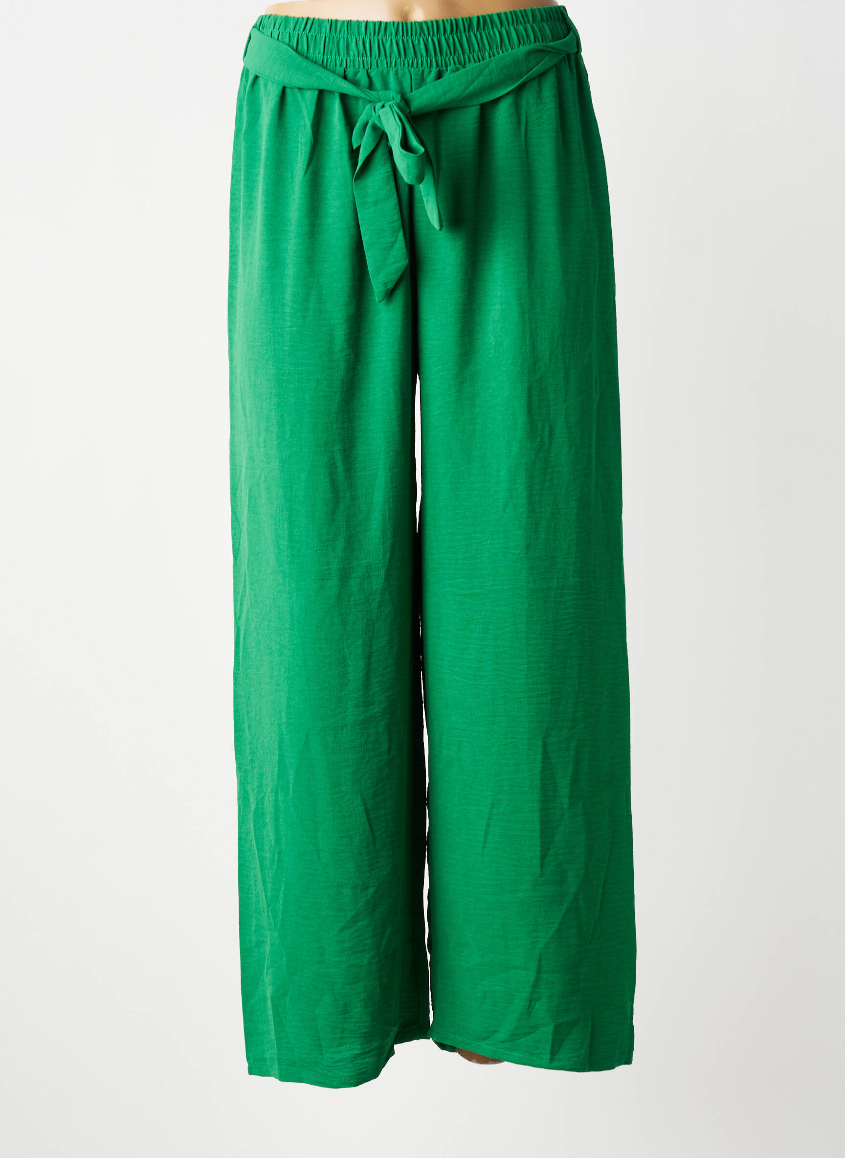 Pantalon large coupe fluide taille normale vert PM MERE & FILLE femme