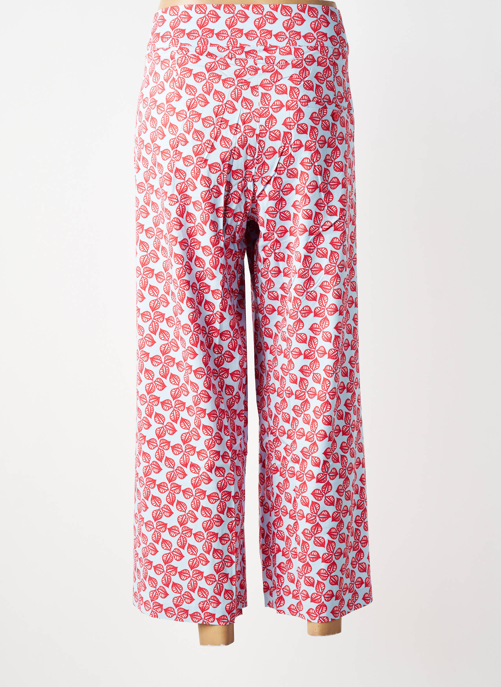 Pantalon 7/8 stretch taille normale rouge ZILCH femme