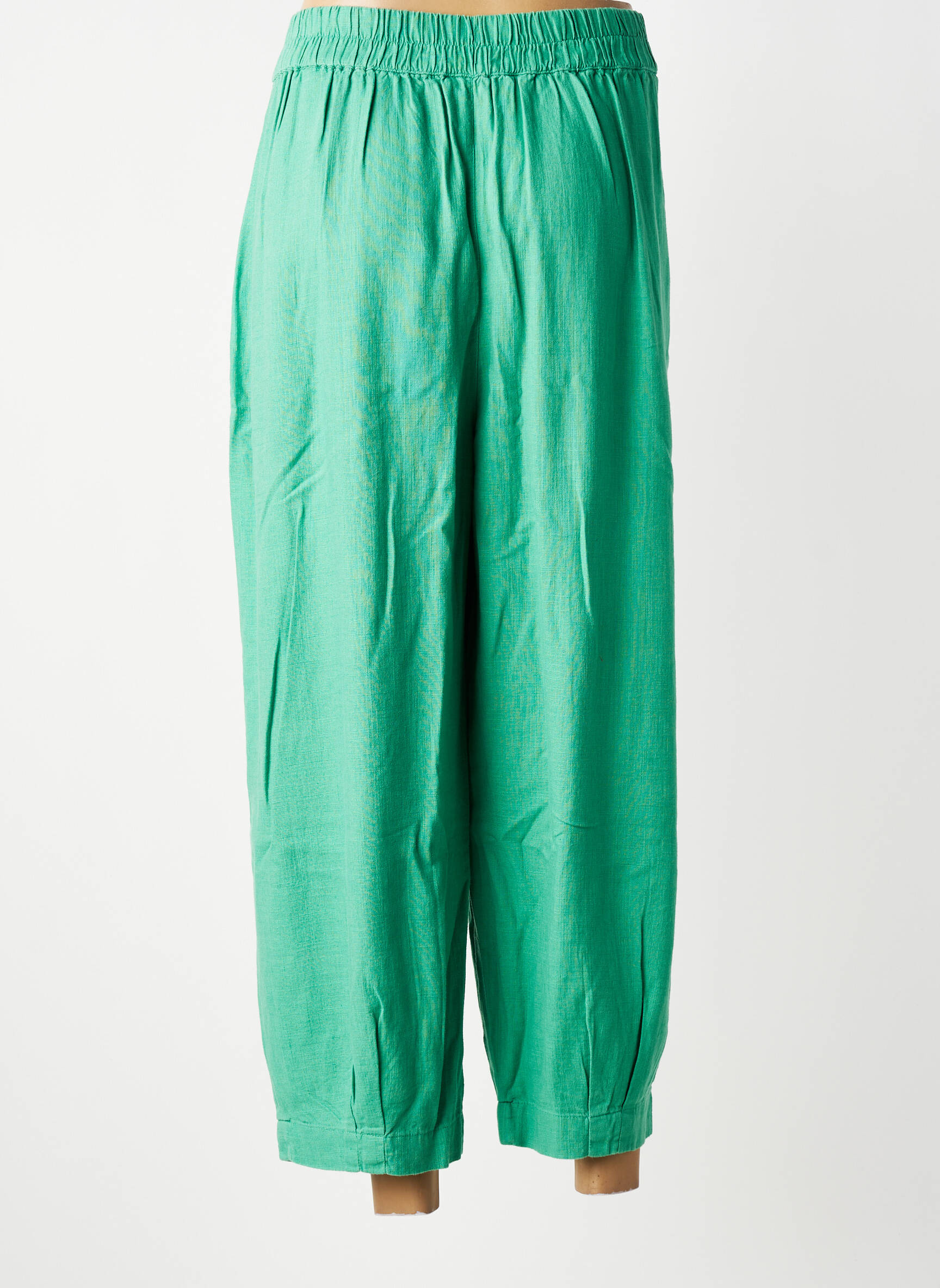 Pantalon 7/8 taille à pinces taille normale vert LILY & ME femme