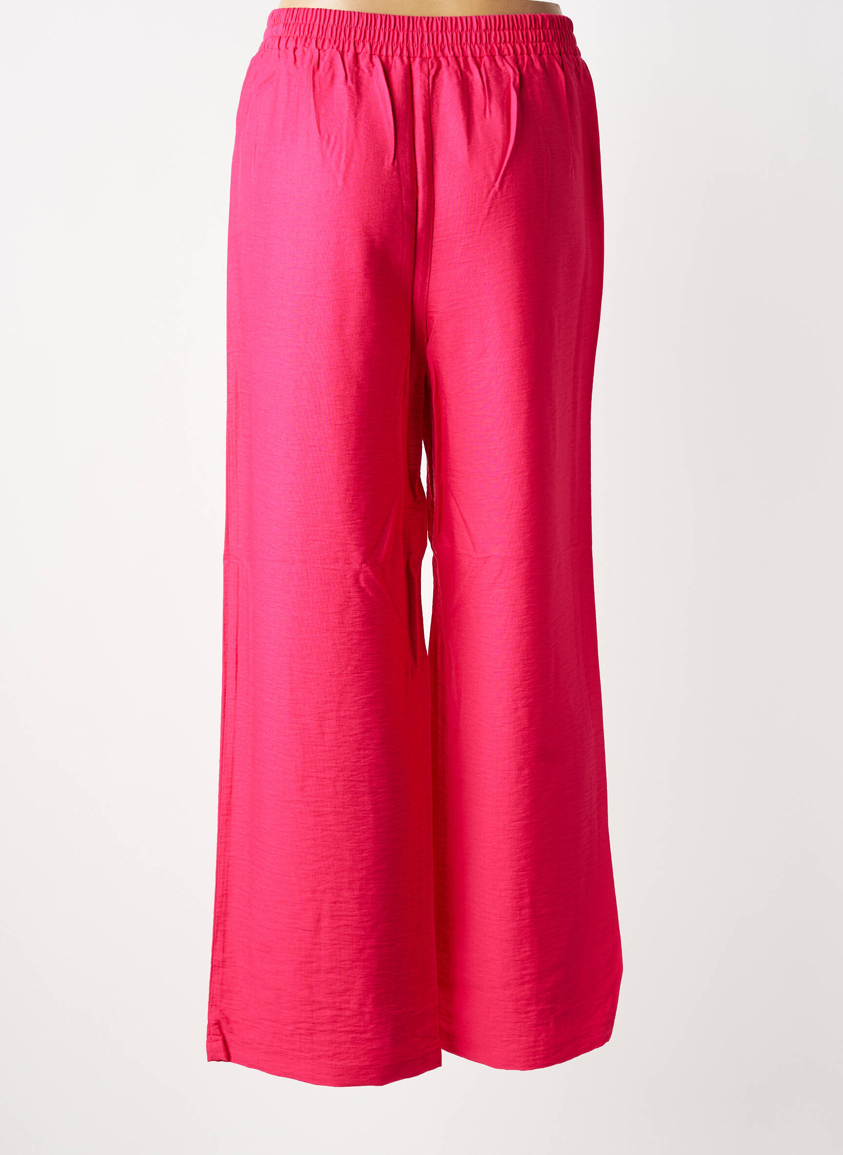 Pantalon large tissage crêpe taille normale rose C'EST BEAU LA VIE femme