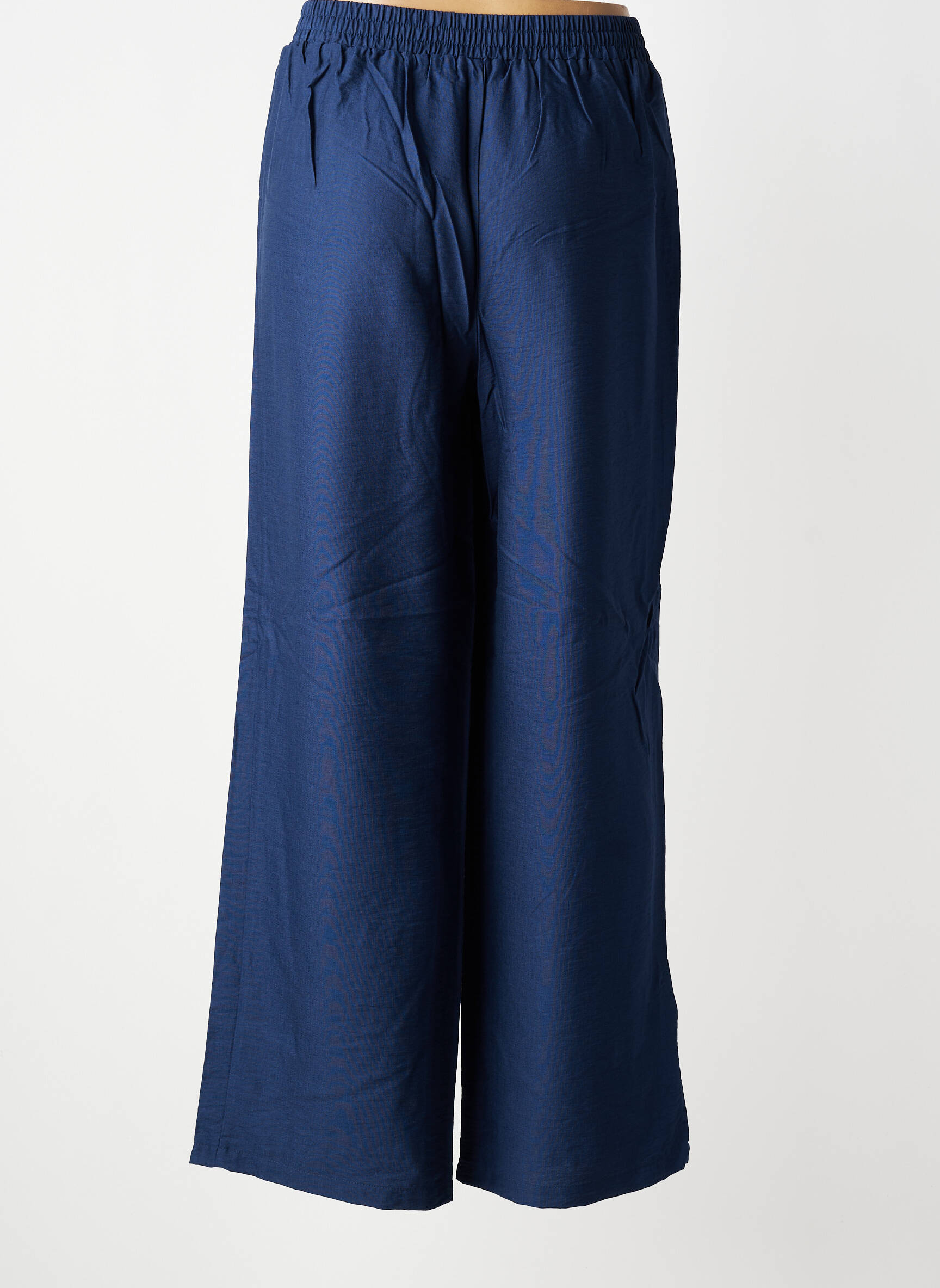 Pantalon large tissage crêpe taille normale bleu C'EST BEAU LA VIE femme