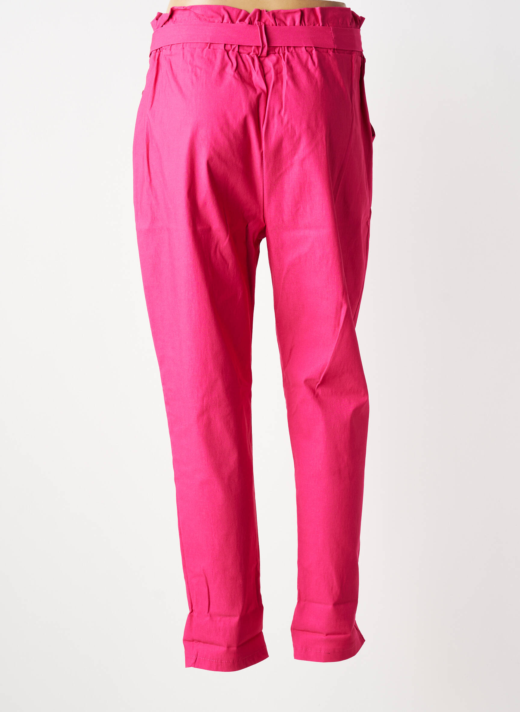 Pantalon slim taille haute taille haute rose MILY femme