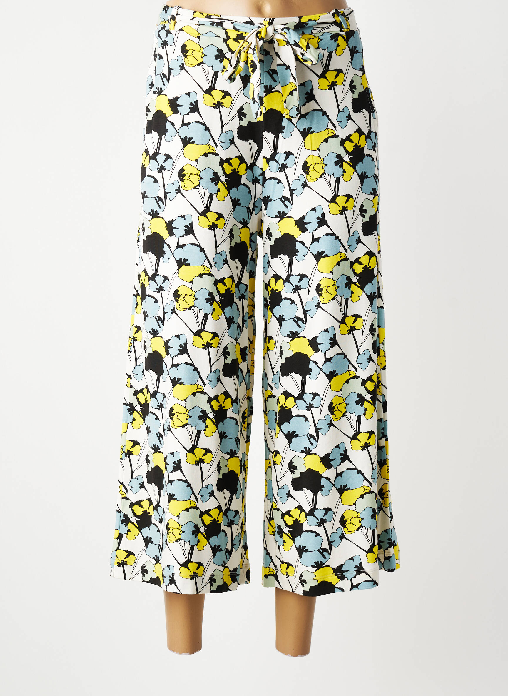 Pantalon 7/8 stretch taille normale jaune ZILCH femme