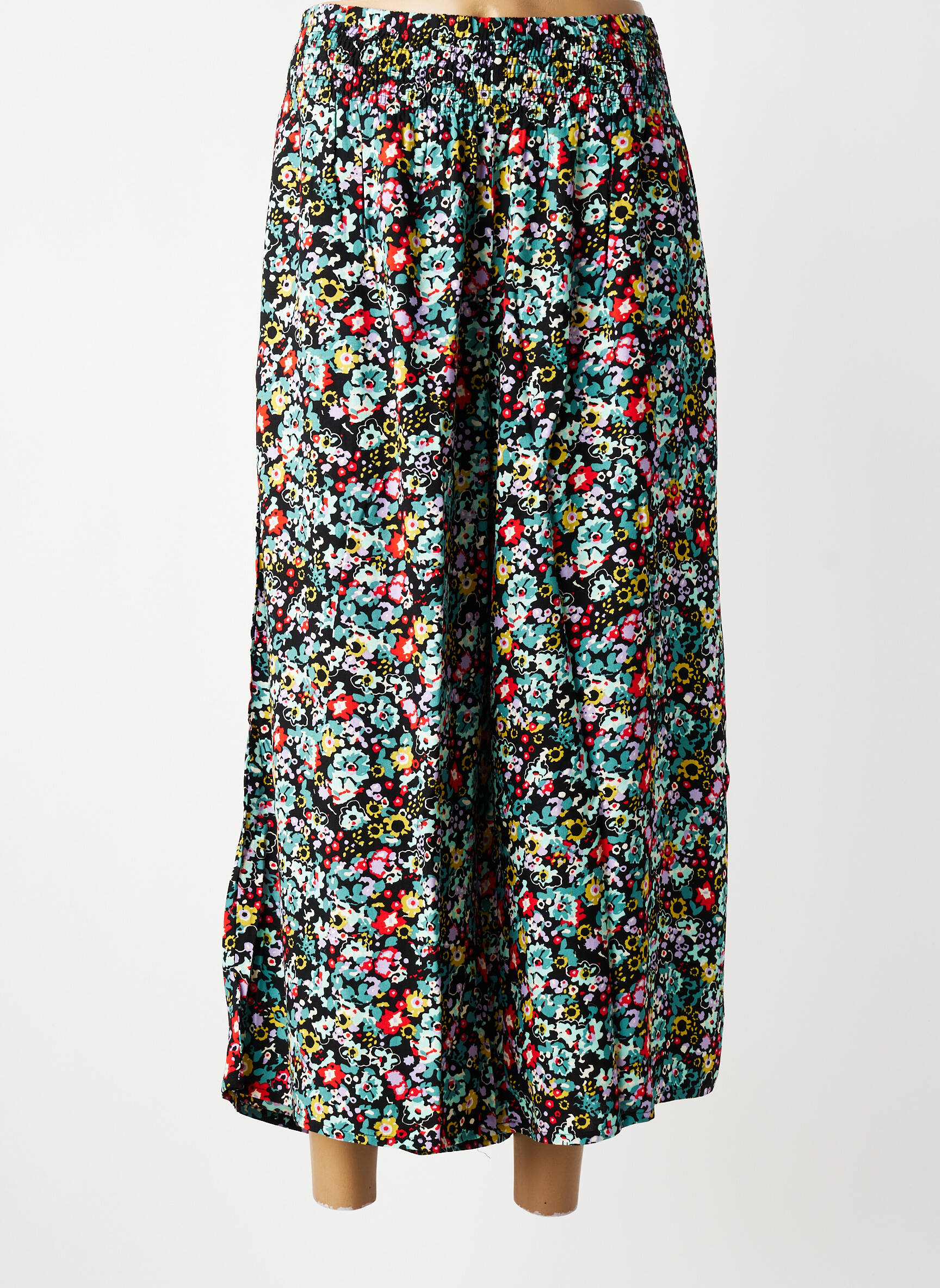 Pantalon 7/8 taille élastique taille normale noir LILY & ME femme