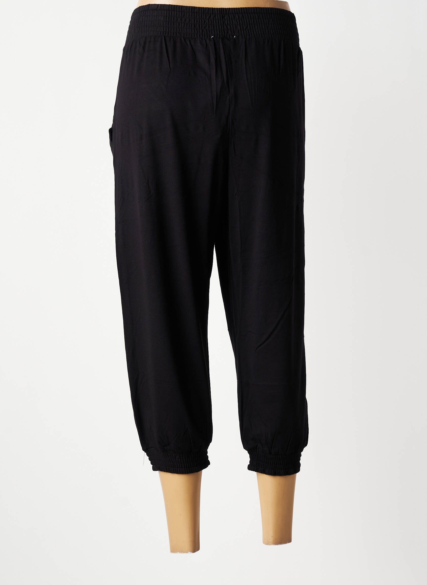 Pantacourt stretch taille normale noir ZHENZI femme