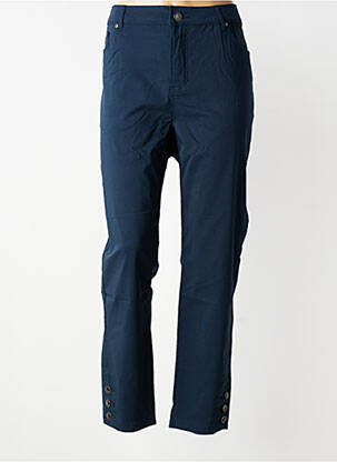 Pantalon droit stretch taille normale bleu ZHENZI femme