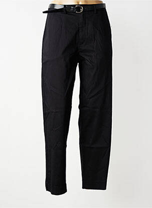 Pantalon droit fermeture zippée sous rabat avec crochet taille normale noir TIFFOSI femme
