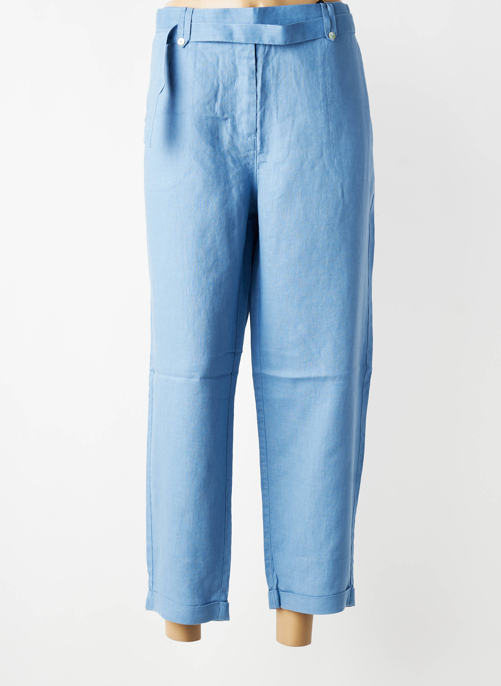 Pantalon droit taille normale taille normale bleu JULIE GUERLANDE femme