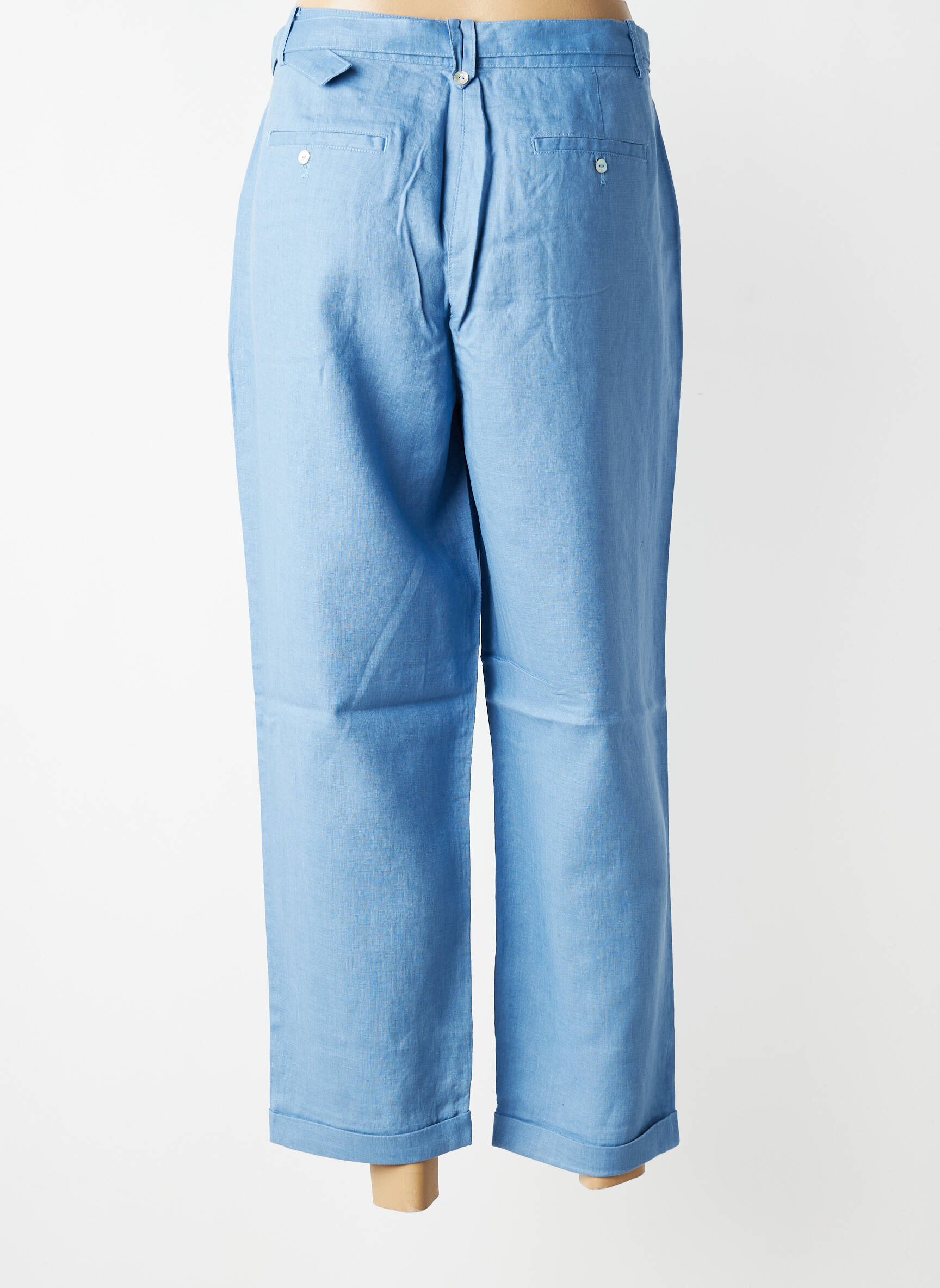 Pantalon droit taille normale taille normale bleu JULIE GUERLANDE femme