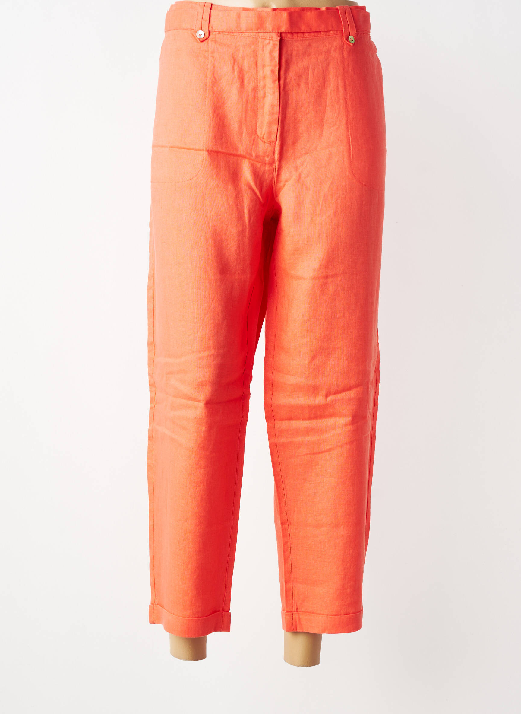 Pantalon droit taille normale taille normale orange JULIE GUERLANDE femme