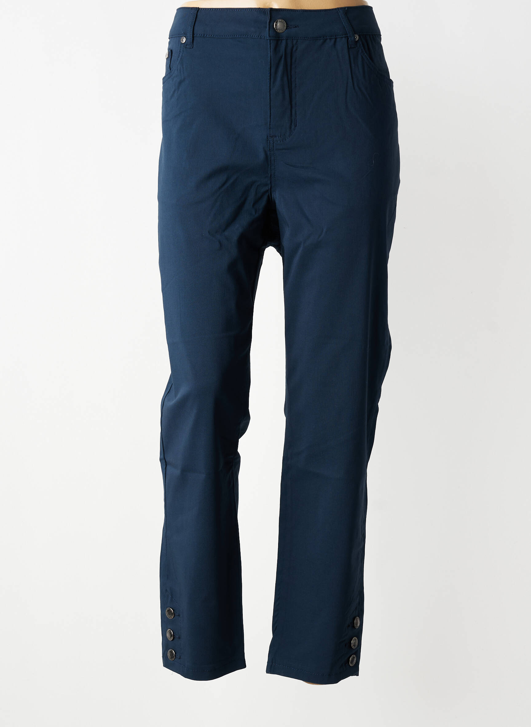 Pantalon droit stretch taille normale bleu ZHENZI femme