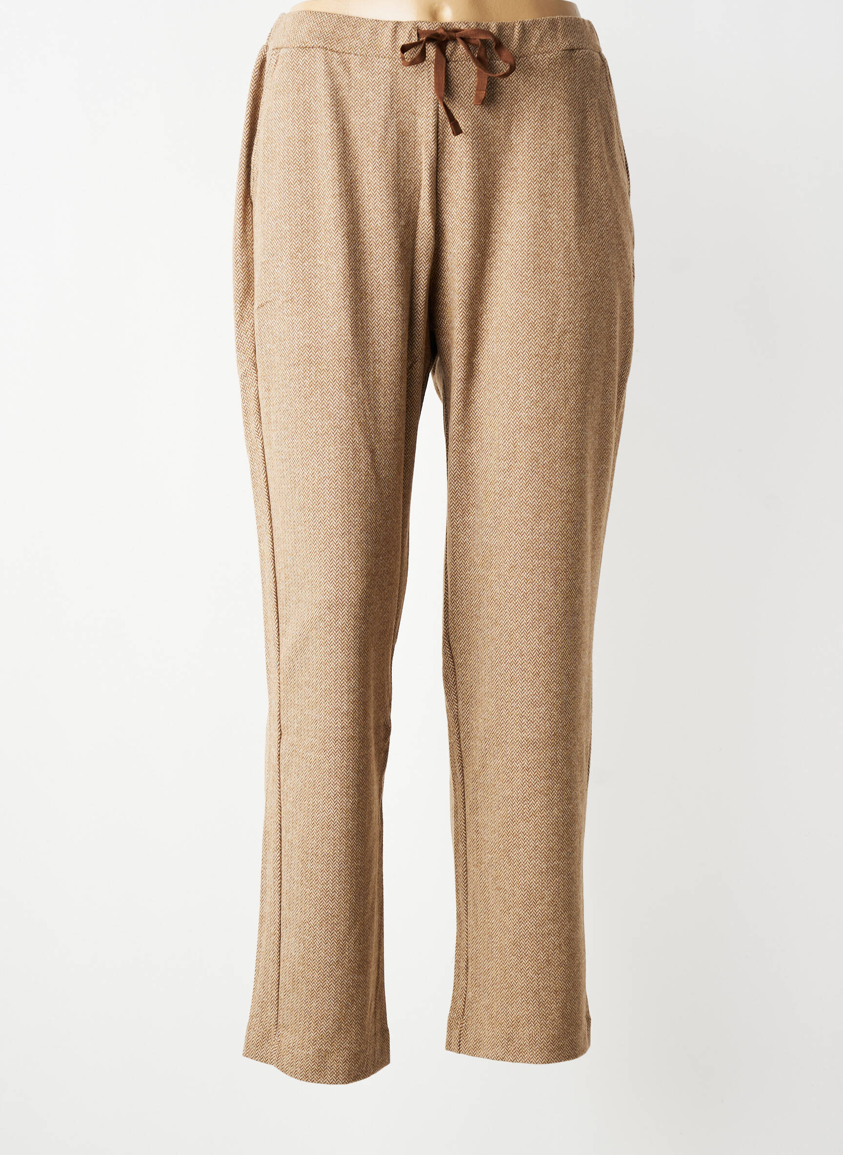 Pantalon droit stretch taille normale beige YERSE femme