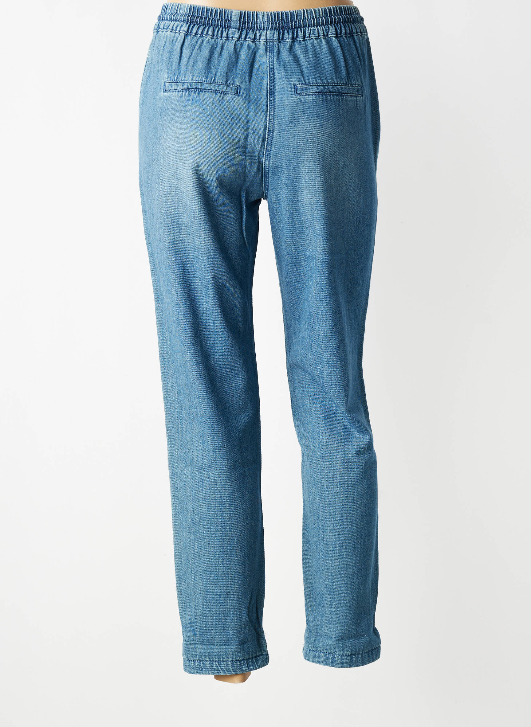 Jean coupe mom délavé taille normale bleu C'EST BEAU LA VIE femme
