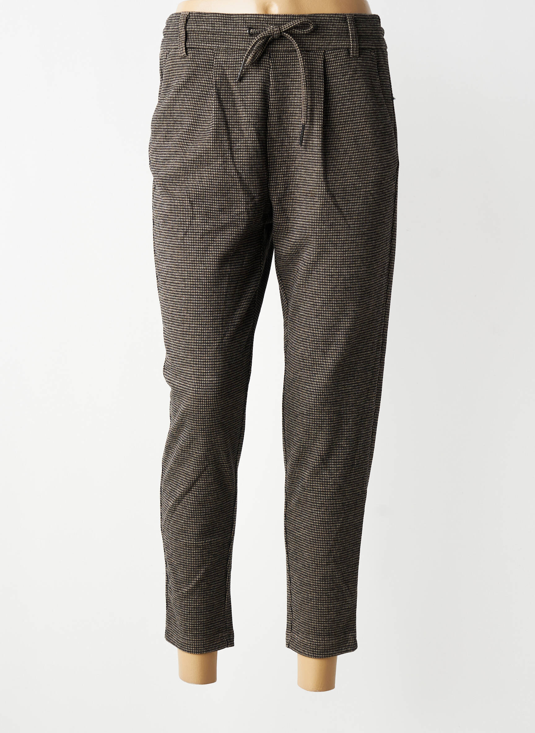 Pantalon slim taille élastique taille normale marron ONLY femme