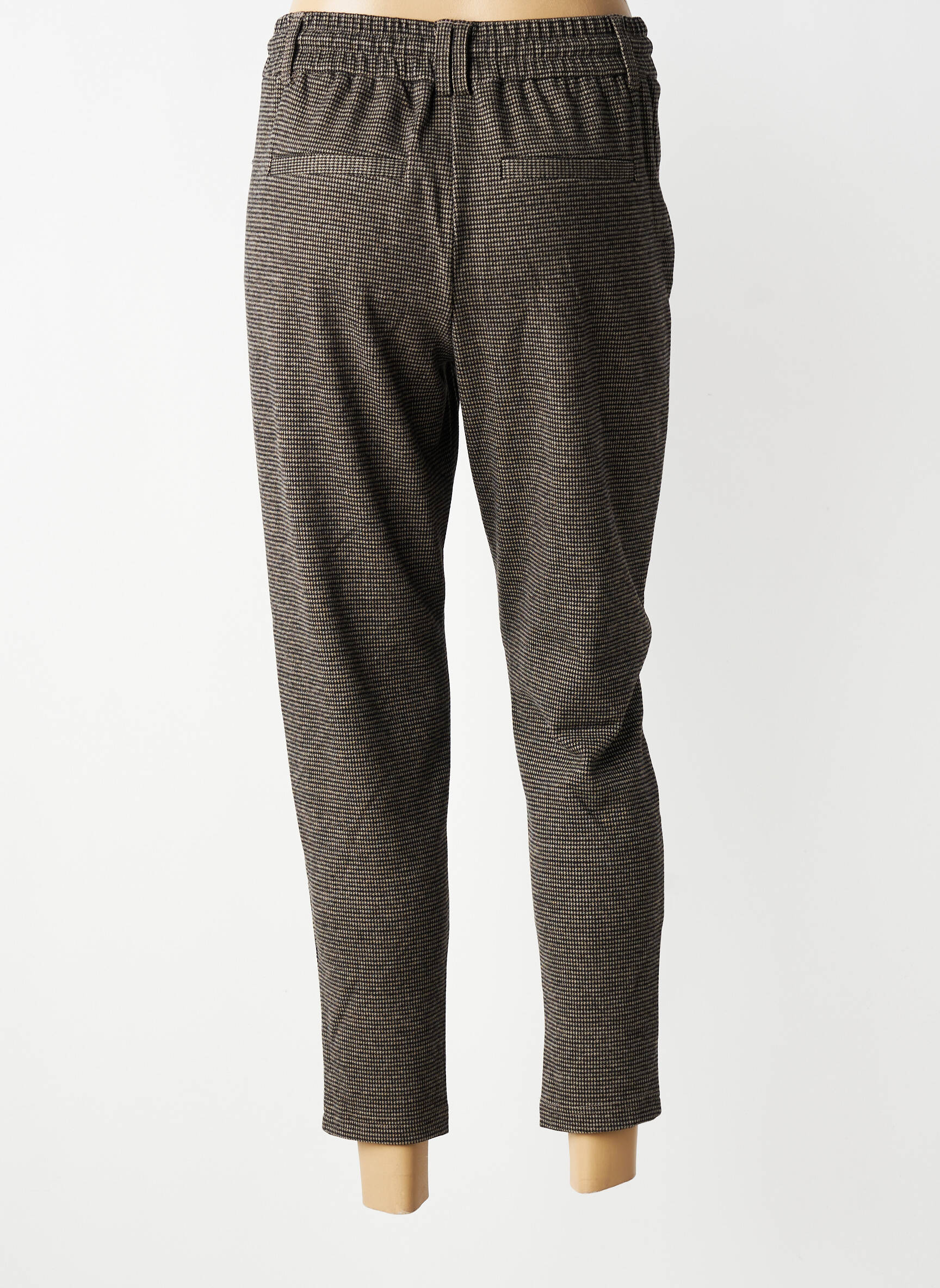 Pantalon slim taille élastique taille normale marron ONLY femme
