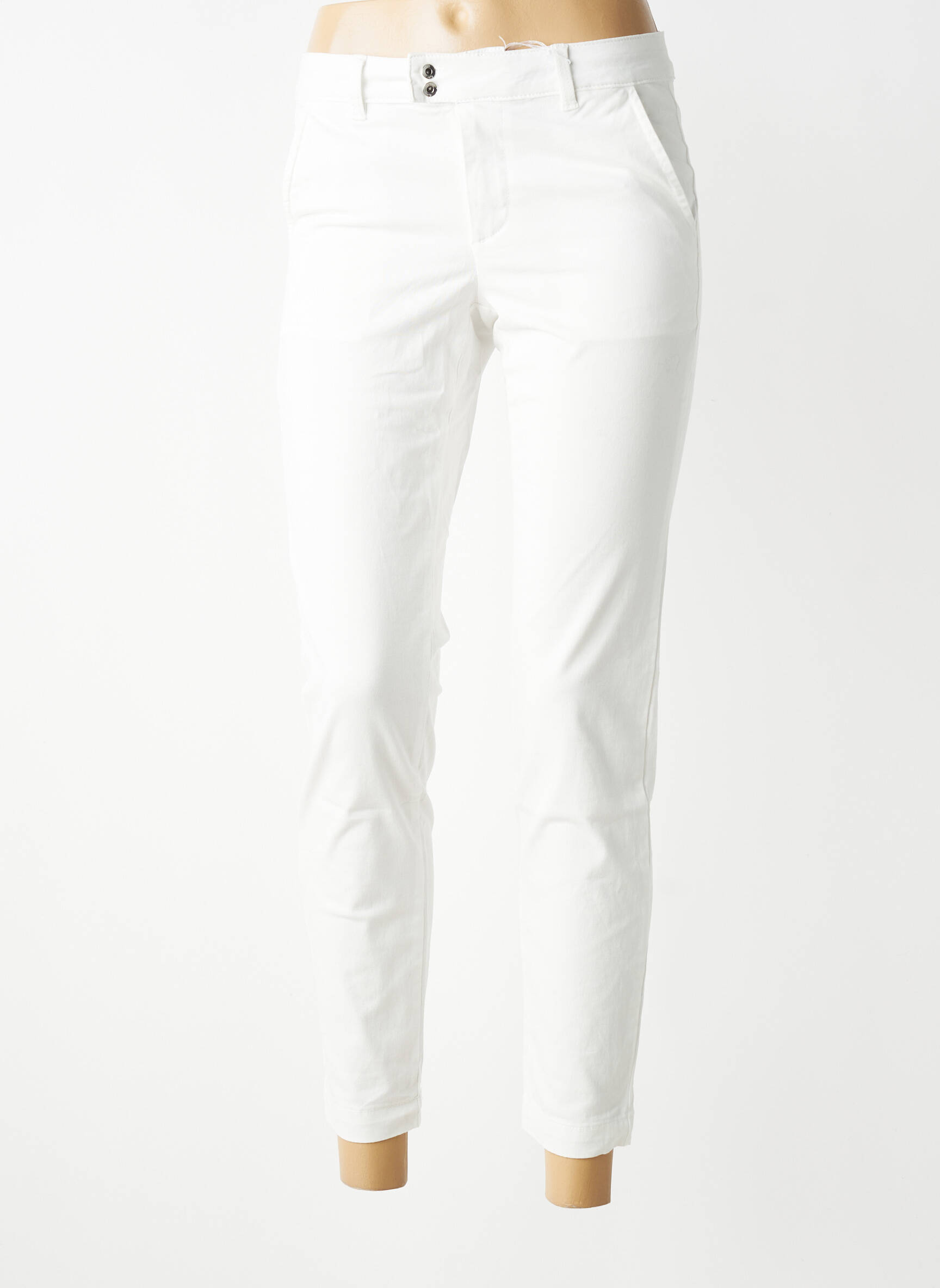 Pantalon slim stretch taille normale blanc LPB LES PETITES BOMBES  femme