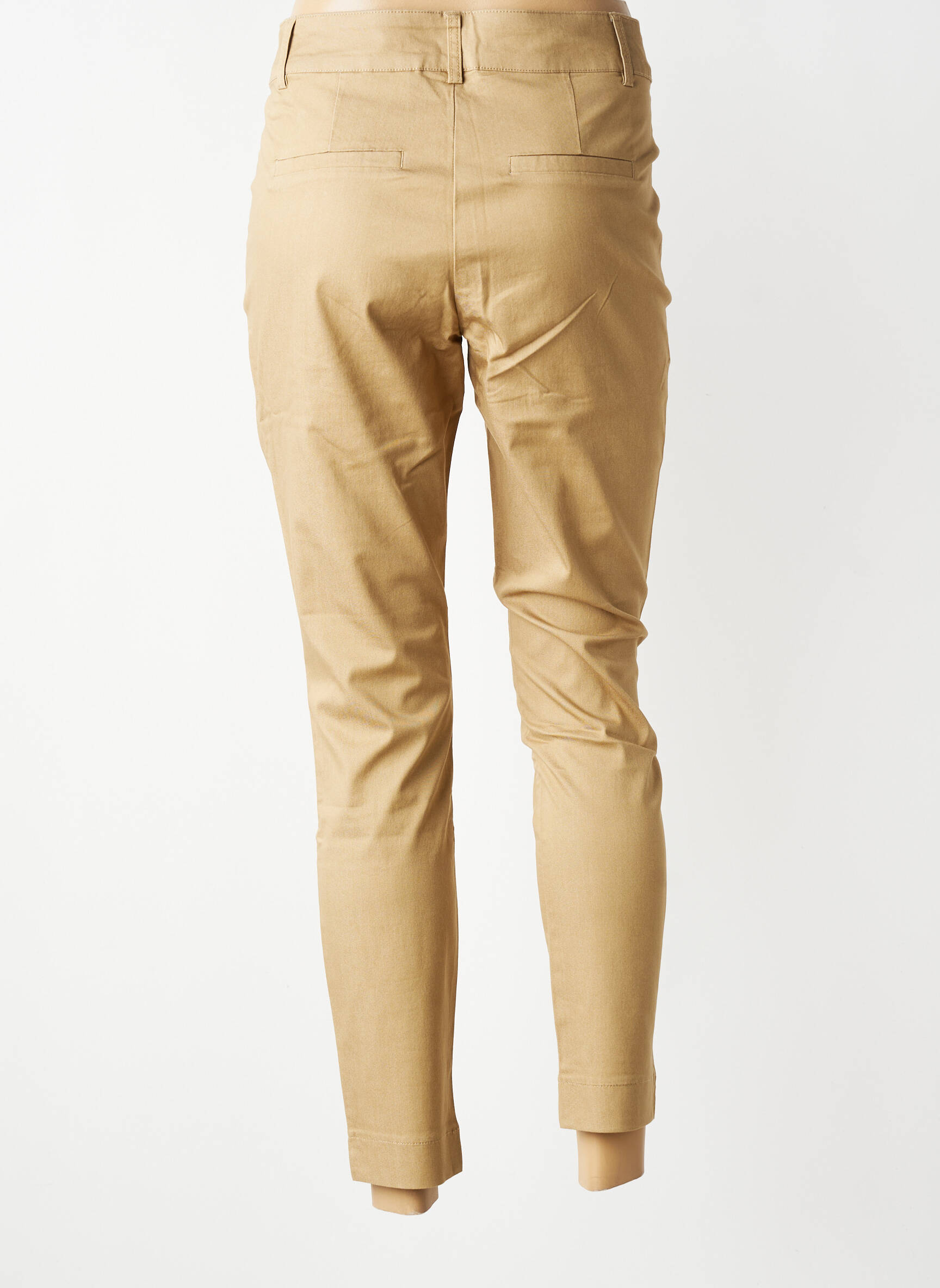 Pantalon slim stretch taille normale beige KAFFE femme