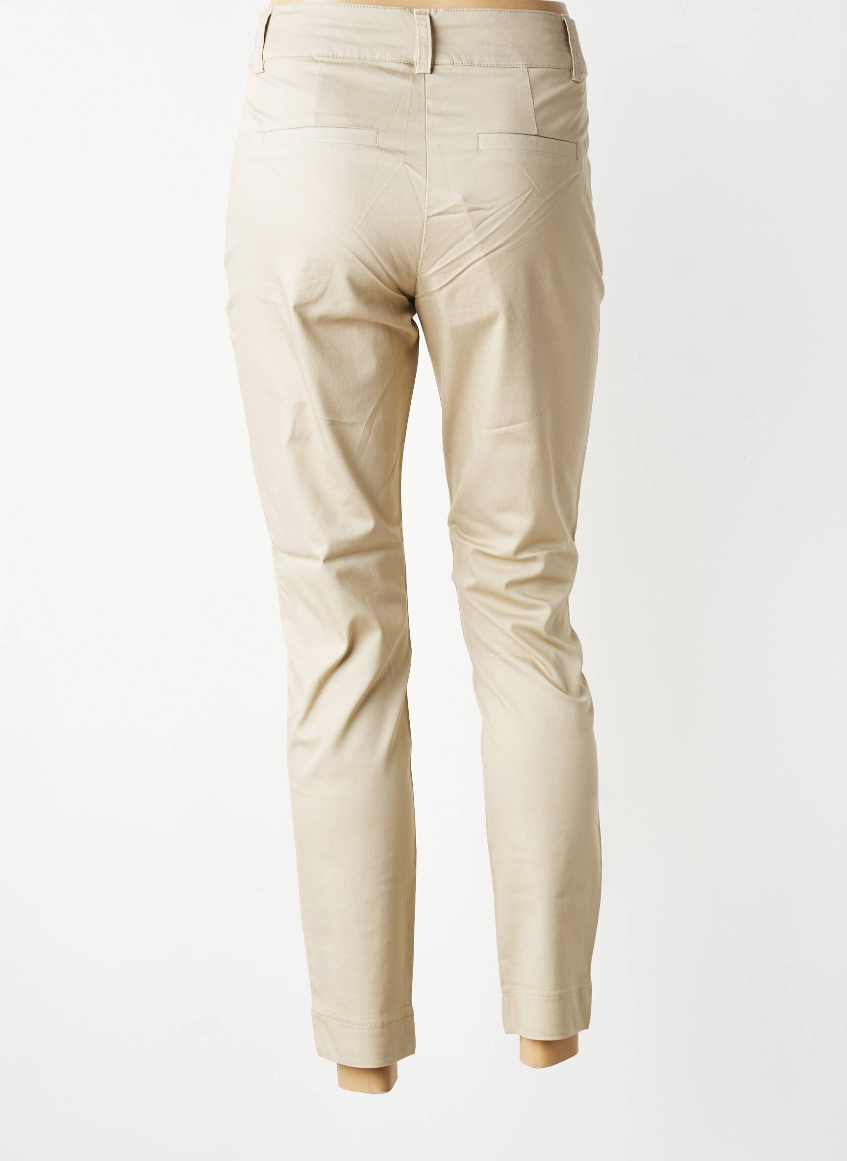 Pantalon slim stretch taille normale beige KAFFE femme