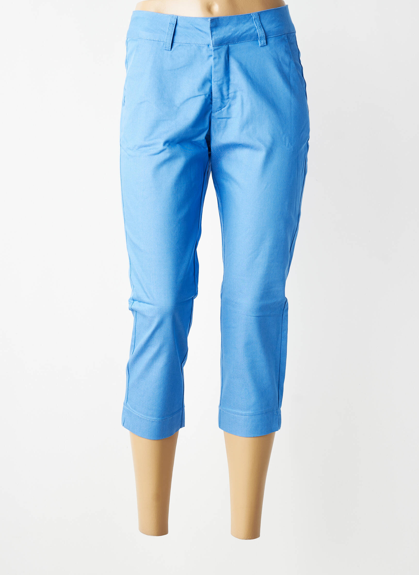 Pantacourt stretch taille normale bleu KAFFE femme