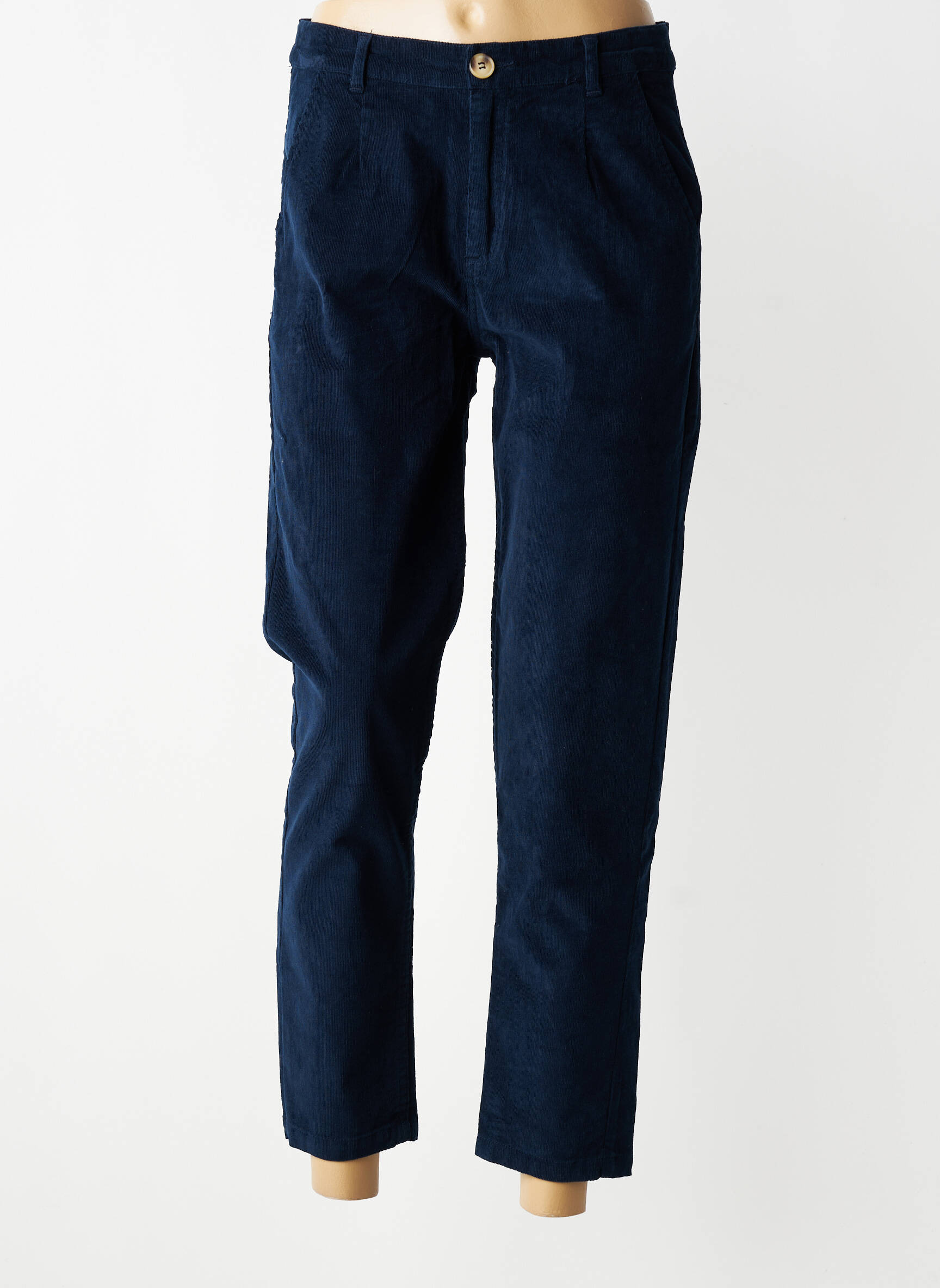 Pantalon slim taille élastique taille normale bleu LILY & ME femme