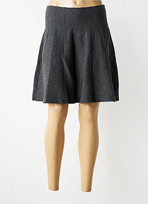 Jupe mi-longue stretch gris LILI SIDONIO femme