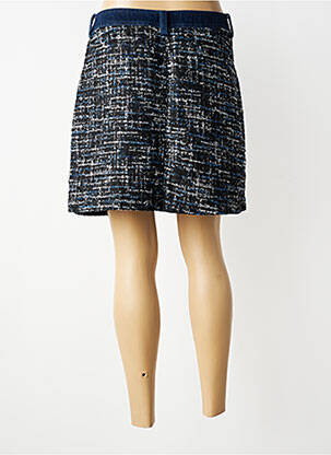 Jupe courte tissage tweed bleu MORGAN femme