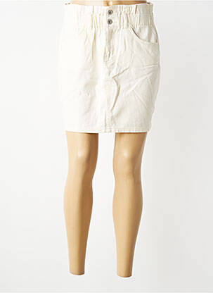 Jupe courte taille élastique blanc ONLY femme