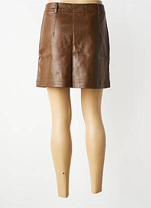 Jupe courte coupe droite marron MOLLY BRACKEN femme