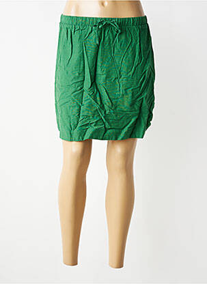 Jupe courte taille élastique vert PIECES femme