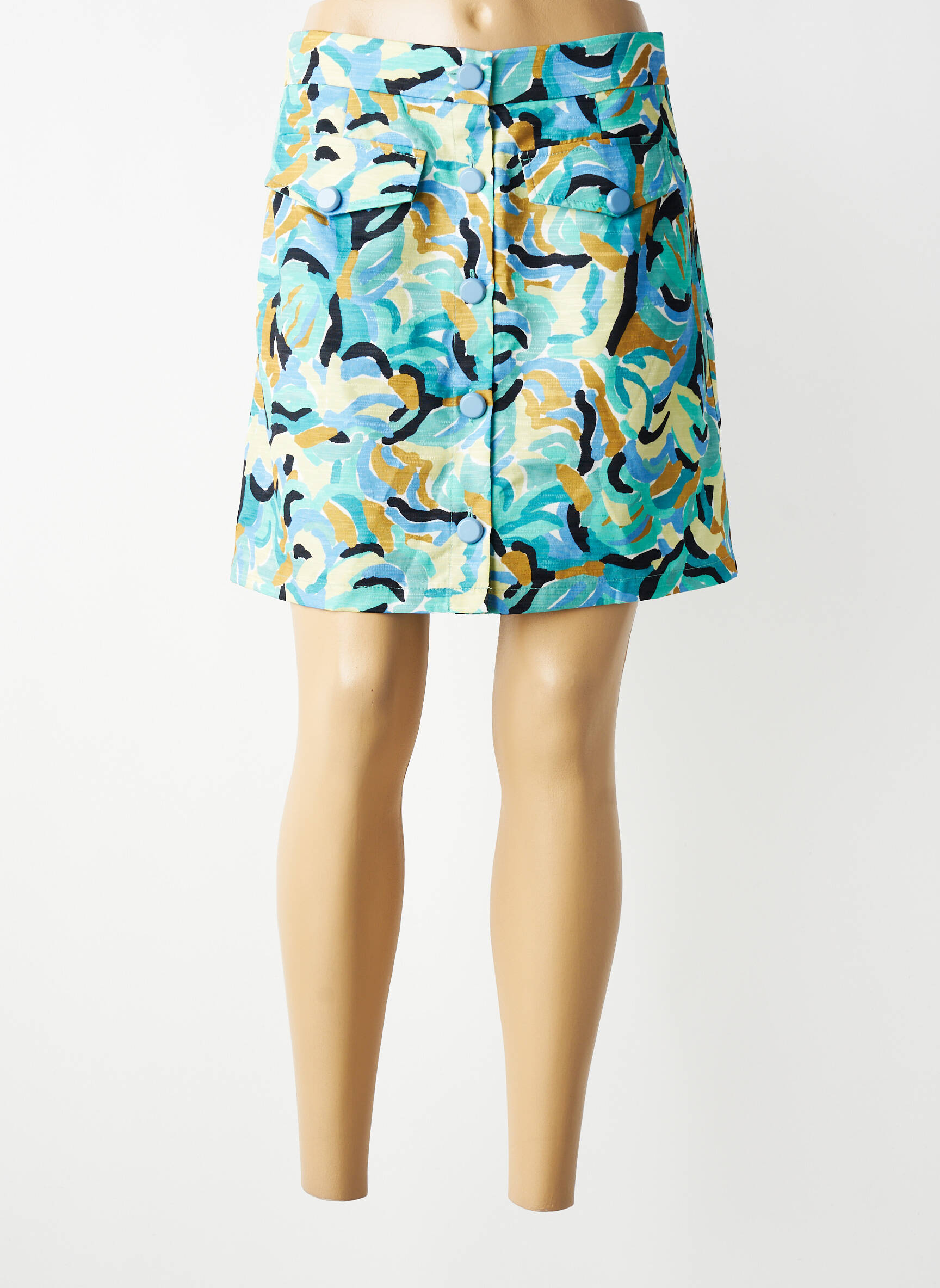 Jupe courte taille élastique bleu LILI SIDONIO femme