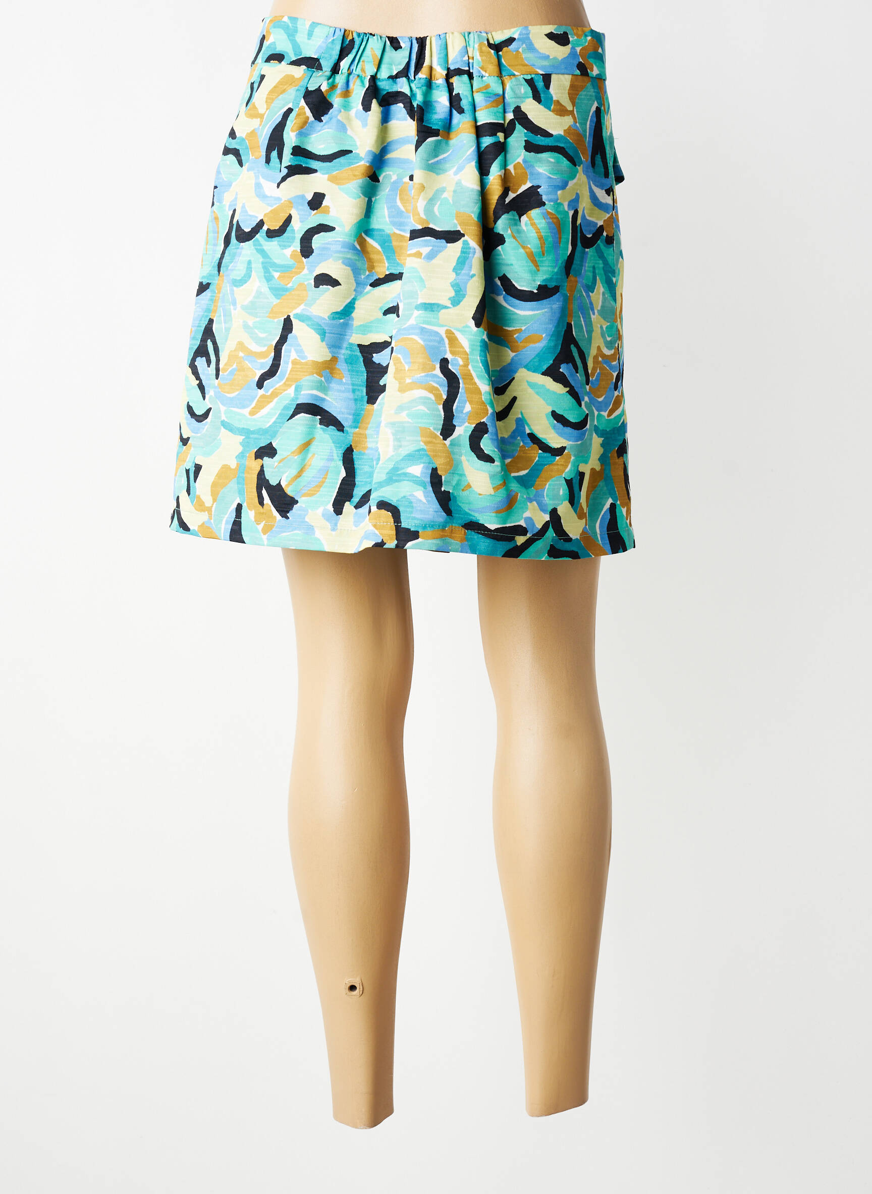 Jupe courte taille élastique bleu LILI SIDONIO femme