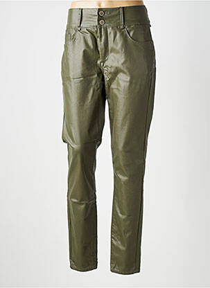 Pantalon slim tissage enduit taille normale vert TIFFOSI femme